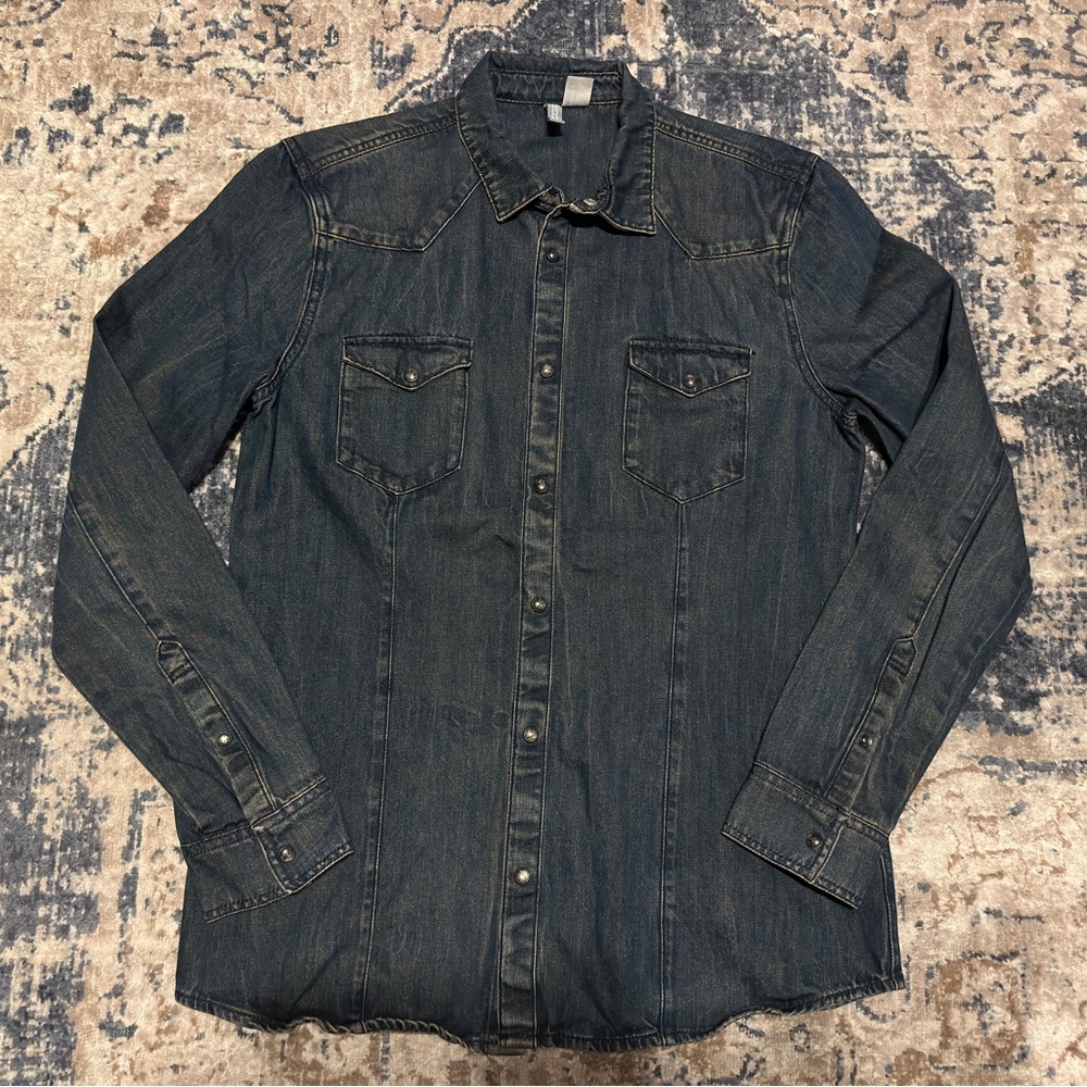 Western Denim Shirt - Skinny Medium H&M